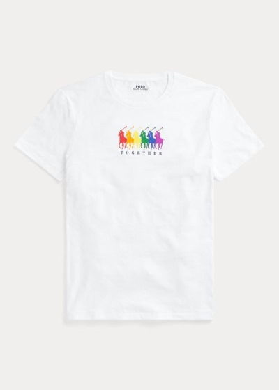 Playeras Polo Ralph Lauren Hombre Blancos - Pride Cotton Graphic - SMNDJ2036